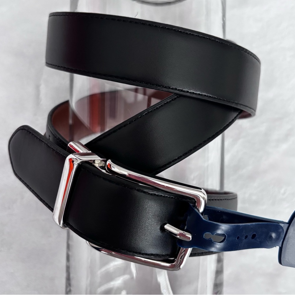 COLE HAAN Men's Classic Reversible Feather Edge Leather Belt--NWT--S